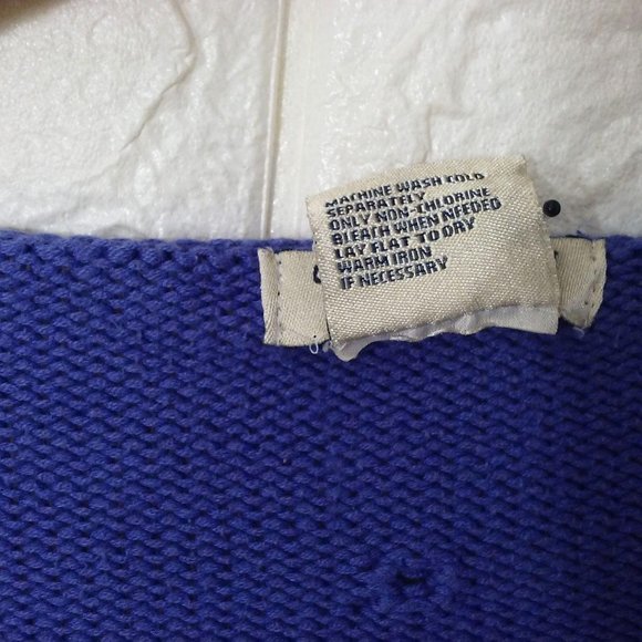 90s Knit Crop Top Boxy V-Neck Drop LSL Sz-1X - Picture 8 of 8